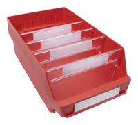 Caja para estanterías de polipropileno a prueba de golpes STEMO, rojo