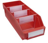 Caja para estanterías de polipropileno a prueba de golpes STEMO, rojo