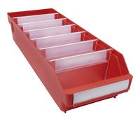 Caja para estanterías de polipropileno a prueba de golpes STEMO, rojo