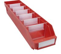 Caja para estanterías de polipropileno a prueba de golpes STEMO, rojo