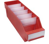 Caja para estanterías de polipropileno a prueba de golpes STEMO, rojo