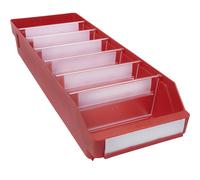 Caja para estanterías de polipropileno a prueba de golpes STEMO, rojo