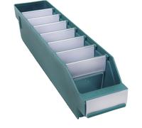 Caja para estanterías de polipropileno a prueba de golpes STEMO, verde