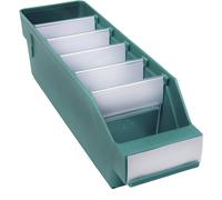 Caja para estanterías de polipropileno a prueba de golpes STEMO, verde