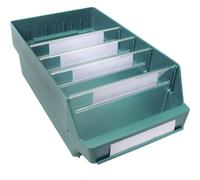 Caja para estanterías de polipropileno a prueba de golpes STEMO, verde