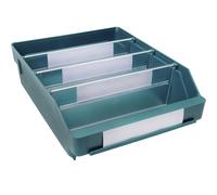 Caja para estanterías de polipropileno a prueba de golpes STEMO, verde