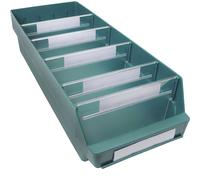 Caja para estanterías de polipropileno a prueba de golpes STEMO, verde