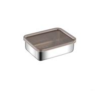 Caja para fiambres Fresh, caja de almacenamiento de alimentos con tapa transparente, organizador de frigorífico, caja de acero inoxidable, lavavajillas y congelador para queso (1 juego de 4 unidades