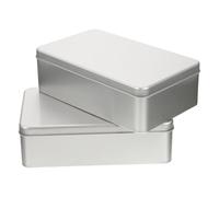 Caja para Galletas 2 Piezas de Hojalata Plata, Caja de Embalaje | Capacidad Adecuada, Diseño Sencillo y Decorativo, Peso Ligero, Resistencia al Desgaste