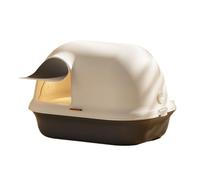 Caja para Gatos, Bandeja de Arena for Gatos, recinto Grande Esquina con Puerta Frontal, Solapa y Pala, for Capucha(Gris One Size,Gris)