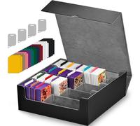 Caja para Guardar Cromos, Deck Box con Capacidad para Más de 2400 Cartas | Caja Cartas con Tarjeta de Fijación, Cajas Magnéticas para Barajas con 24 Separadores, Ideal para Juegos de Cartas como PTCG