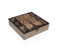 Caja para Infusiones Versa Madera 24,8 x 6,2 x 24 cm Árbol de la Vida - Marca: Versa - EAN: 8420327571809