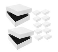 Caja para Joyas Rectangular de Color Blanco 12 Piezas de Papel y Esponja | Formato Elegante y Romántico, Capacidad Amplia para Anillos y Pulseras, Adecuado para San Valentín y Propuestas