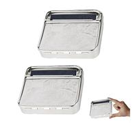 Caja para liar cigarrillos, 2 unidades, 70 mm, máquina para liar cigarrillos, rodillo para cigarrillos de acero inoxidable, máquina para liar cigarrillos con compartimento para tabaco, color plateado