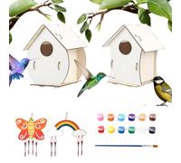 Caja para pájaros, para pájaros al aire libre | Kit de para exteriores, 2 juegos de para montar de madera,Artes educativas de madera, juguetes al aire libre para 4 a 8 años