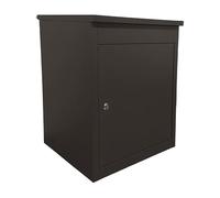 Caja para Paquetes Relaxdays, 4 Llaves, Negro | Buzón para paquetes de hierro, 56 x 45,5 x 44 cm, instalación en suelo y pared
