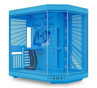 Caja para PC Hyte Y70 Azul vidrio templado vista panorámica ATX