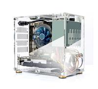 Caja para PC Mini ITX, Caja para Mini Computadora, Caja para Bricolaje con Enfriamiento Hueco Abierto de 360 Grados, Caja para Computadora de Acrílico Transparente, Chasis
