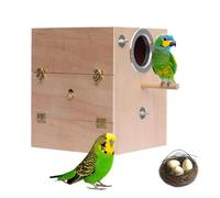 Caja para periquitos - Refugio de cría de Madera, Caja de apareamiento de pájaros, Jaula Equipada con Perca, cabaña de de Loros Naturales para cacatúas, Palomas, Loros, pajarera, recinto