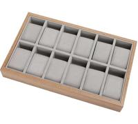 Caja para Relojes con 6/12/24/30 Compartimentos, Caja para Relojes De Madera Maciza, Cojín para Relojes, Regalo para Queridos, Relojero Organizador Hombre,Caja Expositora para Pulseras 12 Grids