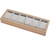 Caja para Relojes con 6/12/24/30 Compartimentos, Caja para Relojes De Madera Maciza, Cojín para Relojes, Regalo para Queridos, Relojero Organizador Hombre,Caja Expositora para Pulseras 6 Grids