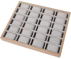 Caja para Relojes con 6/12/24/30 Compartimentos, Caja para Relojes De Madera Maciza, Cojín para Relojes, Regalo para Queridos, Relojero Organizador Hombre,Caja Expositora para Pulseras 24 Grids