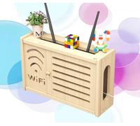 Caja para Router WiFi Caja Ocultar Router Caja de Llaves Pared Madera Estante de Almacenamiento para Pared,C-36x24cm