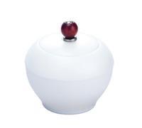 Caja Para té Recipiente de porcelana blanca for almacenar té a granel, tarro pequeño sellado de jade con grasa de cordero, juego de té retro, tarro individual, tarro vacío Lata Para té(S)