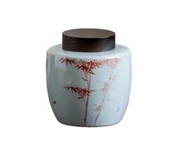 Caja Para té Tarro de almacenamiento for té a granel, creativo, pintado a mano, tarro sellado de cerámica, contenedor de almacenamiento for té blanco y negro, tarro individual Lata Para té(B)