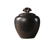 Caja Para té Tarro de cerámica for guardar té suelto con tapa, tarro sellado, tarro sellado simple de gran capacidad, juego de té chino retro, tarro individual Lata Para té(B,M)