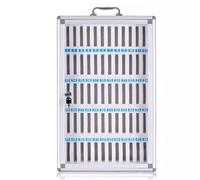Caja para Teléfono Móvil De 36/48/60 Ranuras Montaje En Pared Marco De Aleación De Aluminio Taquilla De Almacenamiento para Escuelas(60bits)