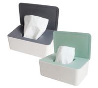 Caja para Toallitas,Caja para Toallitas Húmedas,2 Pcs Caja de Pañuelos,Caja de Almacen,Caja de Servilletas con Tapa,Dispensador de Toallitas Humedas con Tapa Sello para Servilletas Toallitas Húmedas