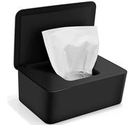 Caja para Toallitas Húmedas, Toallitas Dispensador de Bebé, Dispensador de Toallitas de Almacenamiento con Tapa, Caja de Pañuelos Húmedos Bebe para Hogar y Oficina, Negro