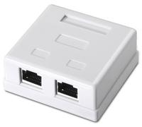 Caja para Toma RJ45 con 2 Conectores FTP Cat6 (Blanco) - AISENS