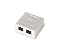 Caja para Toma RJ45 con 2 Conectores UTP Cat6 (Blanco) - AISENS