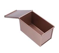 Caja para tostadas, molde para hornear, molde para pan con tapa, capacidad de masa de 2,2 libras, molde rectangular para hornear pasteles, cocina, panadería, utensilios para hornear(dorado)