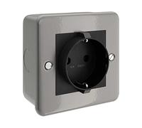 Caja pared de metal con enchufe Schuko para Creative-Tube