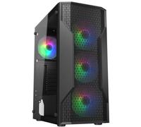 Cougar Gaming Caja semitorre MX110 RGB Vidrio templado 4 ventiladores Negra