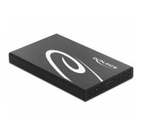 Caja PC Delock 2.5" Aluminio Negro Blanco USB Type-C SuperSpeed 10 Gbps