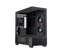 Einarex Prisma SM501D RGB Caja de PC para Gaming, Soporte para 9 Ventiladores de 120mm, Refrigeración Líquida de 360mm, Pantalla Digital Control Temperatura, Negro