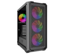 Caja PC Gaming ATX Yeyian Vault, Cajas de Ordenador - Torre ATX, Panel Cristal Templado, 4 Ventiladores Incluidos, Soporte GPU 320 mm y Radiador 360 mm - Negro