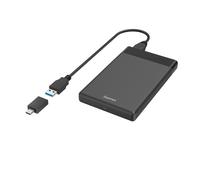 Caja PC HAMA 00200760 2,5" Plástico Negro USB Type-A y USB Type-C