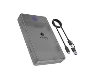 Caja PC Icy Box Spade Base 388 2.5/3.5" Plástico Negro Transparente USB-C