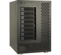 Caja PC Inter-Tech NAS-8 Torre NAS Aluminio Negro con ventilación y USB-C