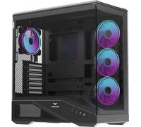 Caja PC Preyon Nest Seaview Midi Tower Acero SPCC 0,7 mm Negro con Ventana de cristal templado y ARGB