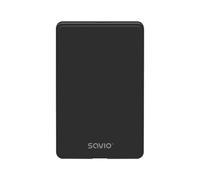 Caja PC Savio SAVAK-73 2.5" Aluminio Negro USB 2.0 Compacta Ligera
