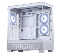 Caja Phanteks XT View Matrix Blanca con paneles de vidrio templado y pantalla LED integrada