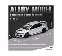 (Caja plateada) JDM 1:32 Mitsubishi Lancer Evolution Timón derecho Serie Super Racing Aleación de metal
