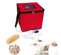 Caja plegable a prueba de pan con calentador, kit de prueba de masa para masa madre, pizza, yogur, contenedor portátil de control de temperatura para hornear, fermentar (rojo, 43 x 43 x 43 cm)
