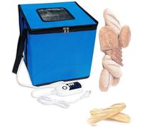 Caja plegable a prueba de pan con calentador, kit de prueba de masa para masa madre, pizza, yogur, contenedor portátil de control de temperatura para hornear, fermentar (azul, 35 x 35 x 35 cm)